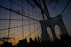 Dusk on the Brooklyn Bridge - Photo by Bill Payne