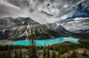 Glacier Blue Peyto Lake on the Icefield Parkway, AB, Canada by Rene Durbois
