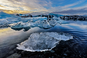 Class A 1st: Ice lagoon at sunrise by Richard Provost
