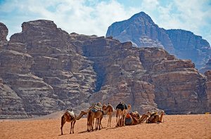 Jordanian Desert Taxi Stand - Photo by Louis Arthur Norton