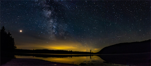 Salon 1st: Mars Milky Way and Satellite over Moss Lake by René Durbois