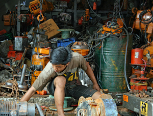 Class B 1st: Mechanic's Sidewalk Shop -- Bangkok by Eric Wolfe