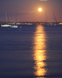 Moonrise Over Newport - Photo by Bill Latournes