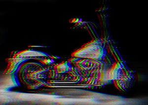 Motorcycle with Harris Shutter Effect - Photo by Frank Zaremba, MNEC