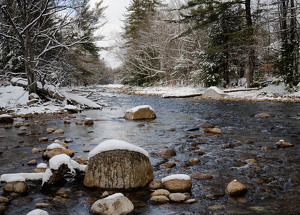 New Hampshire Stream in Winter - Photo by Kevin Hulse