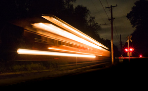 Nightime trolley run - Photo by Nancy Schumann