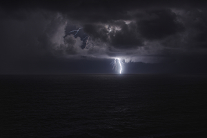 Open Ocean Lightning Strike - Photo by Richard Busch