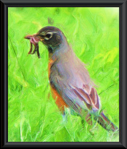 Painting of Robin - Photo by Charles Hall