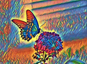 Class B 1st: Rainbow butterfly by Kristen Anderson