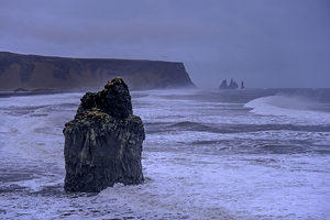 Reynisdranger Sea Stacks in the mist - Photo by Richard Provost