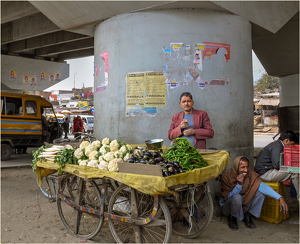 Selling Fresh Veggies Under the Highway, New Delhi - Photo by Susan Case