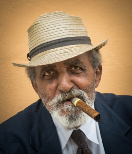 Smoking a Cuban Cigar - Photo by Lorraine Cosgrove