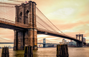 The Brooklyn Bridge from the Manhattan side - Photo by Bill Payne