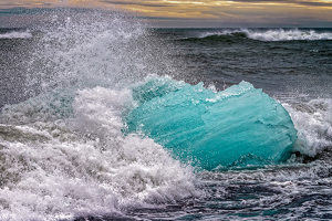 Waves and Blue Ice - Photo by John McGarry
