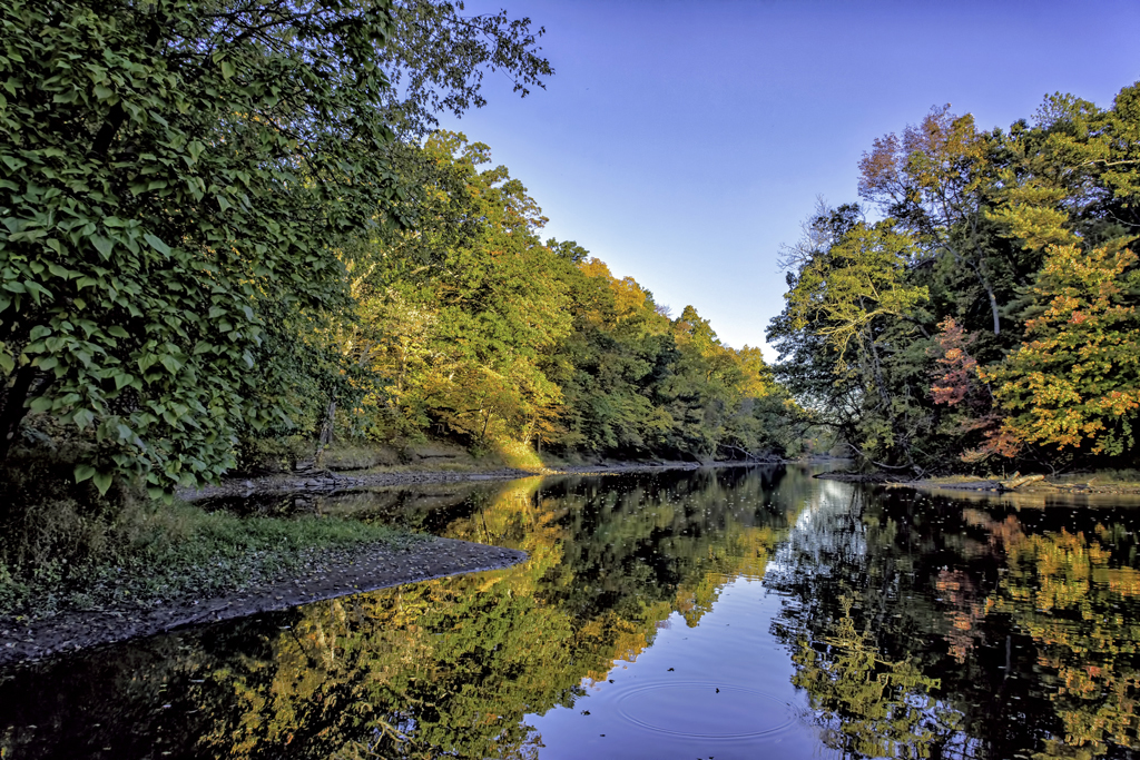 Autumn on the Farmington River, Lorraine  Cosgrove, Reflections, November 2015, PSAN